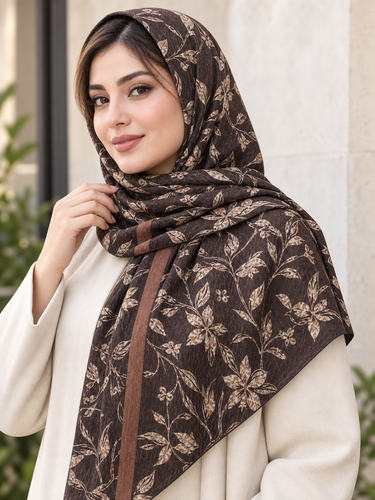 روسری نخی زنانه طرح برگ