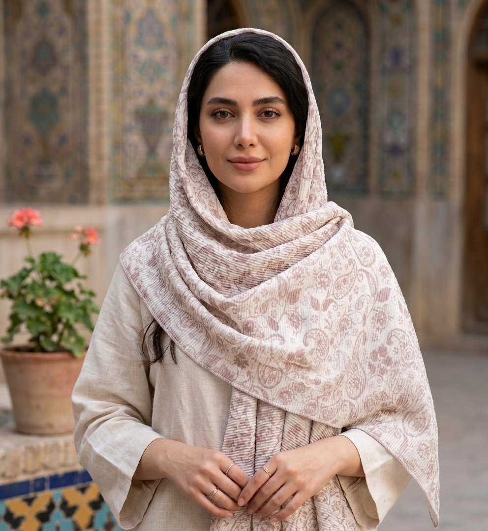 شال زنانه طرح دار