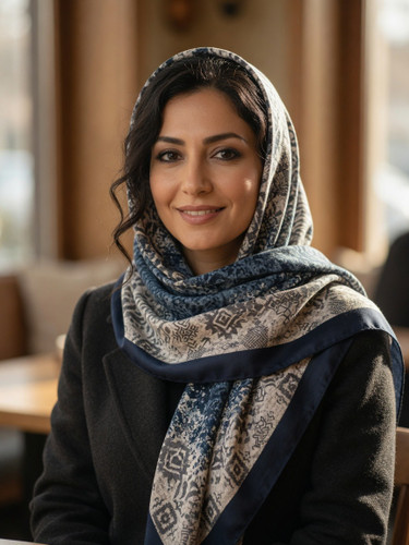 روسری نخی زنانه طرح دار