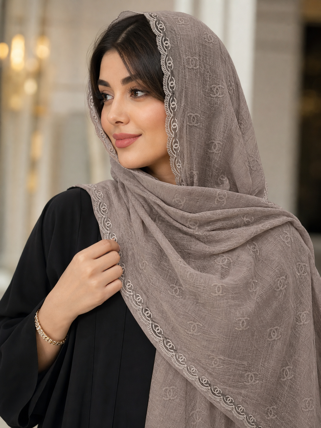شال حریر مخمل کوب