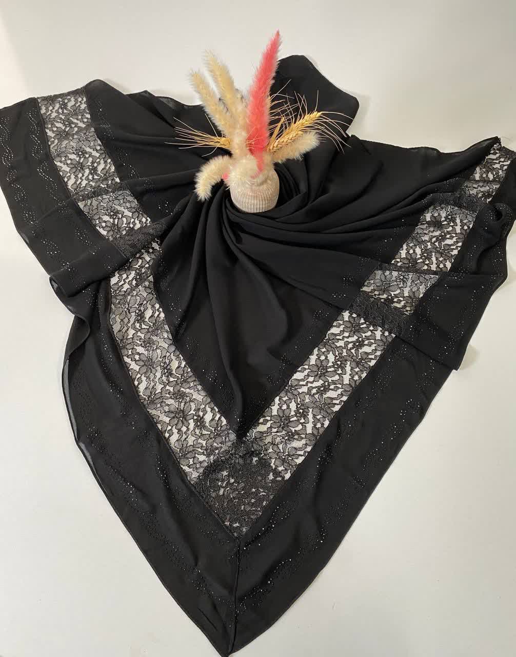 روسری مجلسی جت بلک